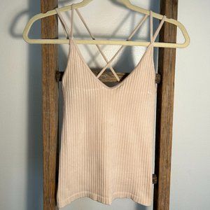 Cream Ribbed Tank Top